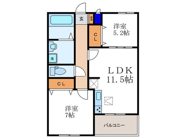 プレッソ・ロートⅡの物件間取画像